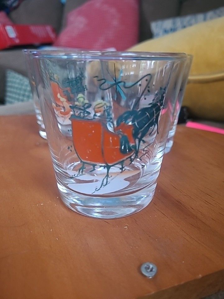 2 Vintage Barware Rocks Glass ‘Open Sleigh’ Gay 90’s Low Ball Replacement