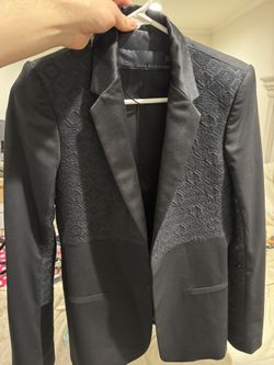 ZARA WOMAN Studio Black Textured Panel Blazer