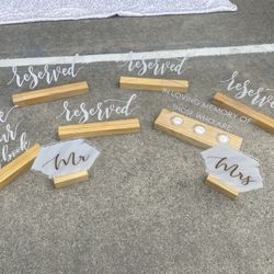Various Acrylic Wedding Signs 