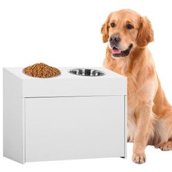(NEW) Elevated Dog Feeding Station W/storage