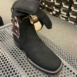 Botines De Piel Con Cinturón Para Hombre 