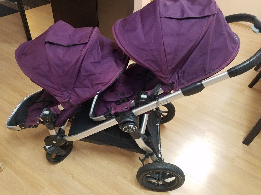 double stroller purple can be use as single too