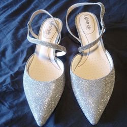 LifeStride Glitter Flats – Women’s Size 9 w– Sparkly Dress Shoes