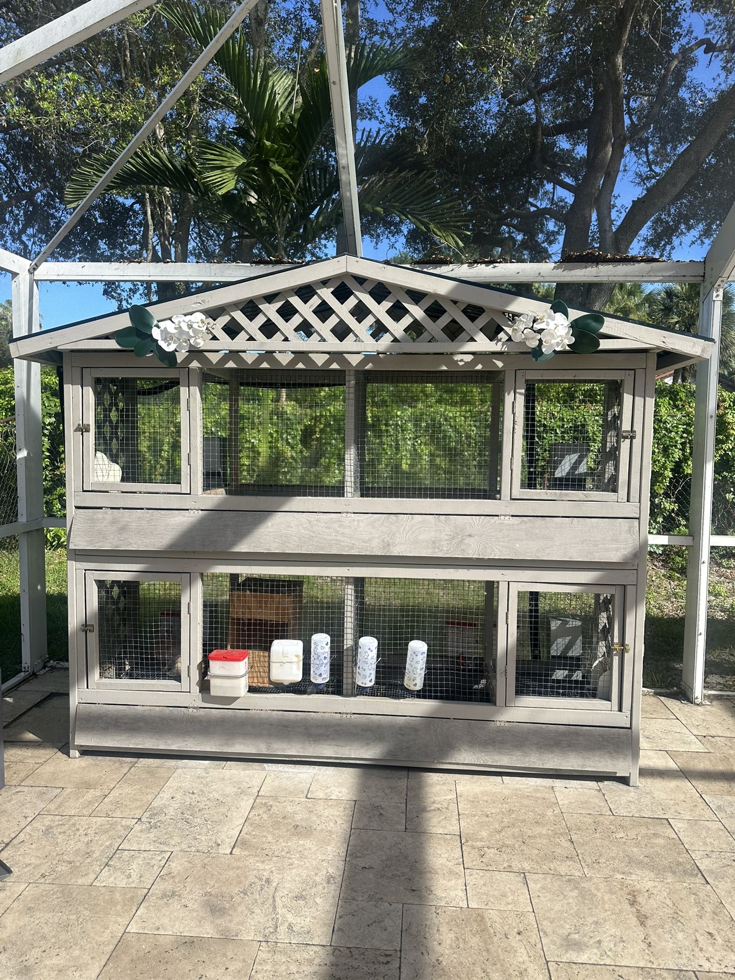 Handmade 4-Section Bunny Hutch with Easy-Clean Trays – Heavy Duty