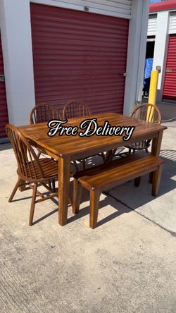 Dining Set Table 4 Chairs and Bench See photos and details