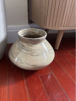 Pottery Barn Marbled Blue Ceramic Vase