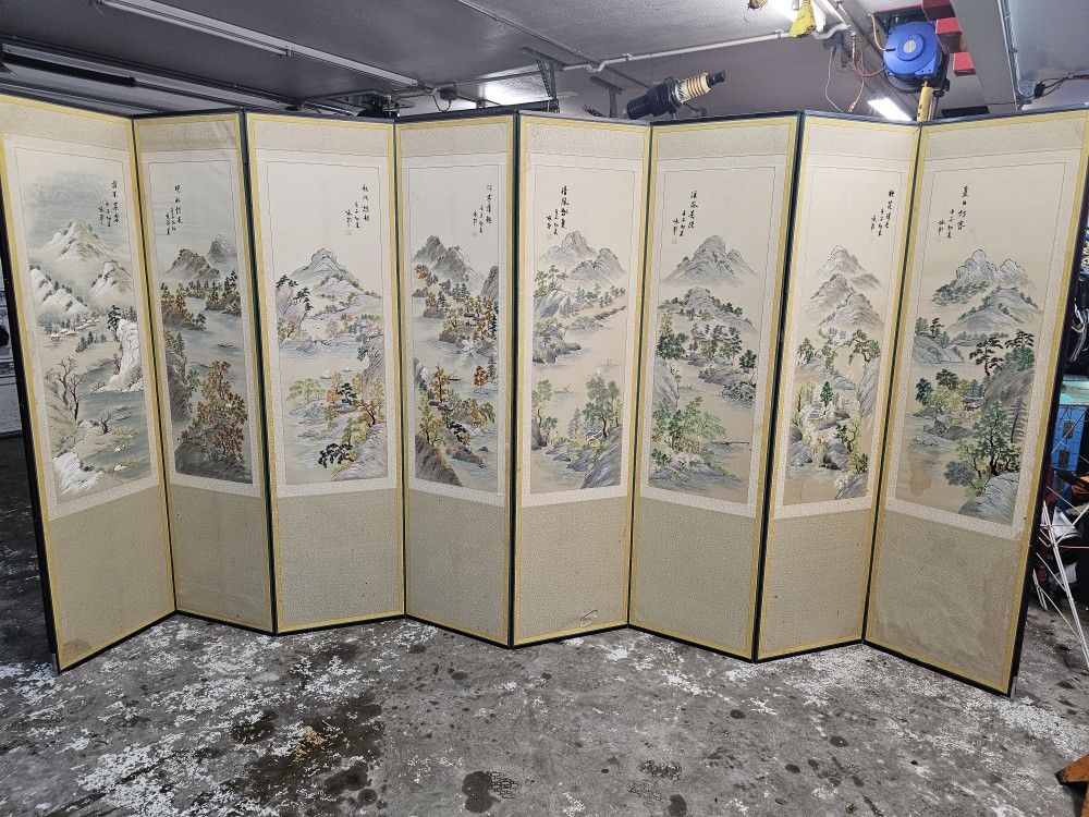 Japanese Room Divider (Antique) 8 Fold Privacy Boards