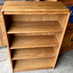 Oak 4 Tier Bookcase / Bookshelf / Storage Display Shelving 