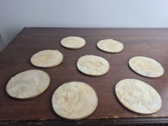 8 Vintage Mother Of Pearl Coasters 