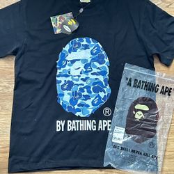 (Brand New) Bape ABC Camo T Shirt Black/Blue Size L 