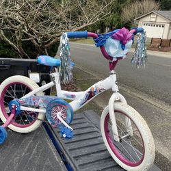 Child Children Kid Disney Frozen Elsa Bicycle Bike Trike 16” Wheels with Training Wheels Like New