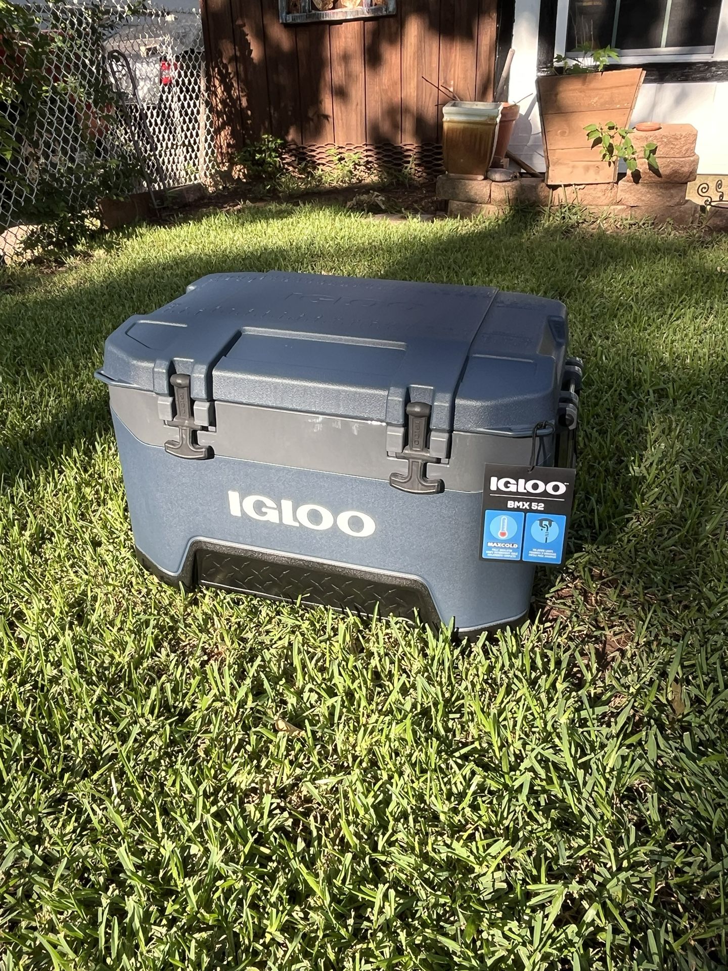 Igloo BMX 52 Quart Cooler with Cool Riser Technology, Fish Ruler, and Tie-Down..