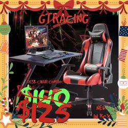 GTRACING GAME CHAIR DESK BUNDLE NEW CHRISTMAS GIFT 