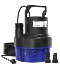 QIOMALA SUBMERSIBLE WATER PUMP 1HP 4500GPH WITH 25-FOOT POWER CORD