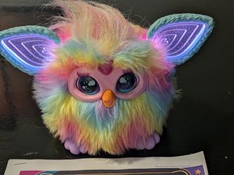 Hasbro Furby 2023 Rainbow Tie Dye Interactive Toy F8900 Tested w Manual