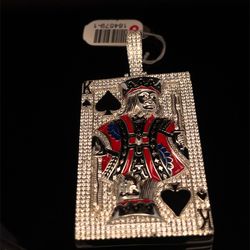 925 Sterling Silver CZ King Of Spades Pendant 184579