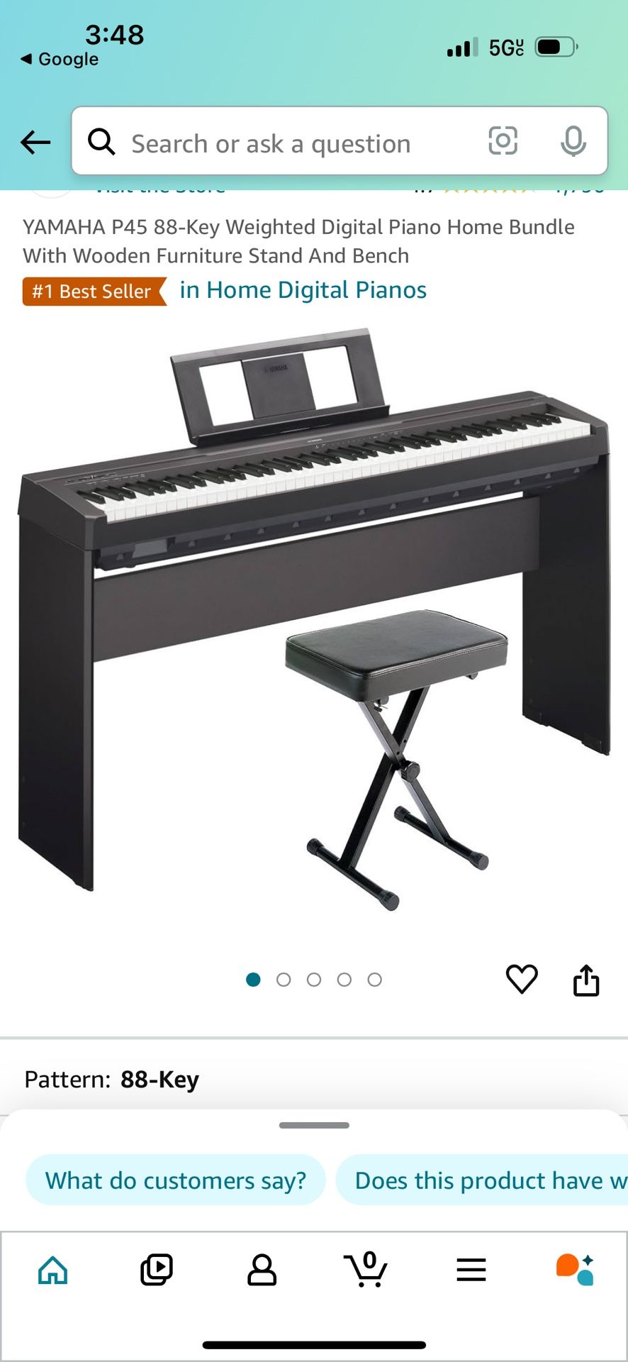 Used Yamaha P-45 88-key Digital Piano With Stand And Seat