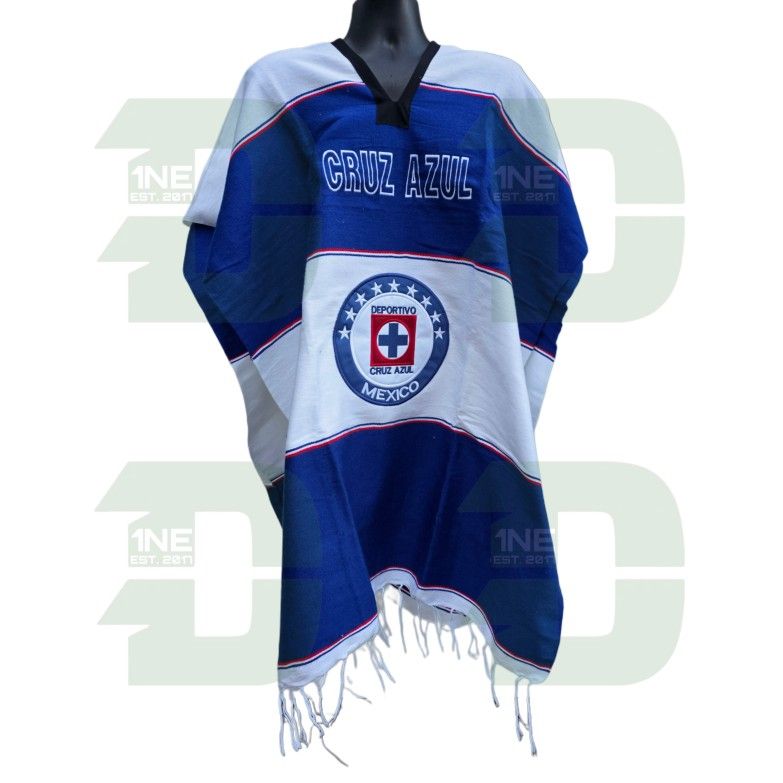 Cruz Azul Embroidered Poncho
