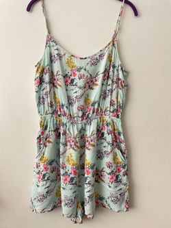 Floral Print Spaghetti Strap Romper Size 10