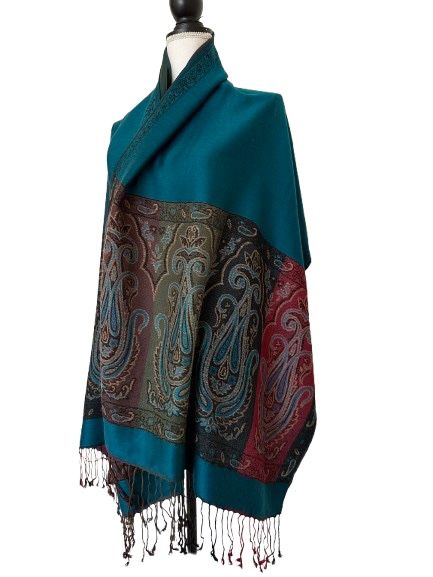Stein Mart Women’s Oversized Floral Scarf/Shawl with Classic Tassel, Sz 27x73