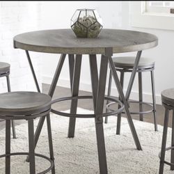 ROUND HIGH TOP TABLE + 4 STOOLS 