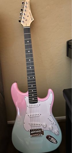 Brand new electric guitar with amplifier
