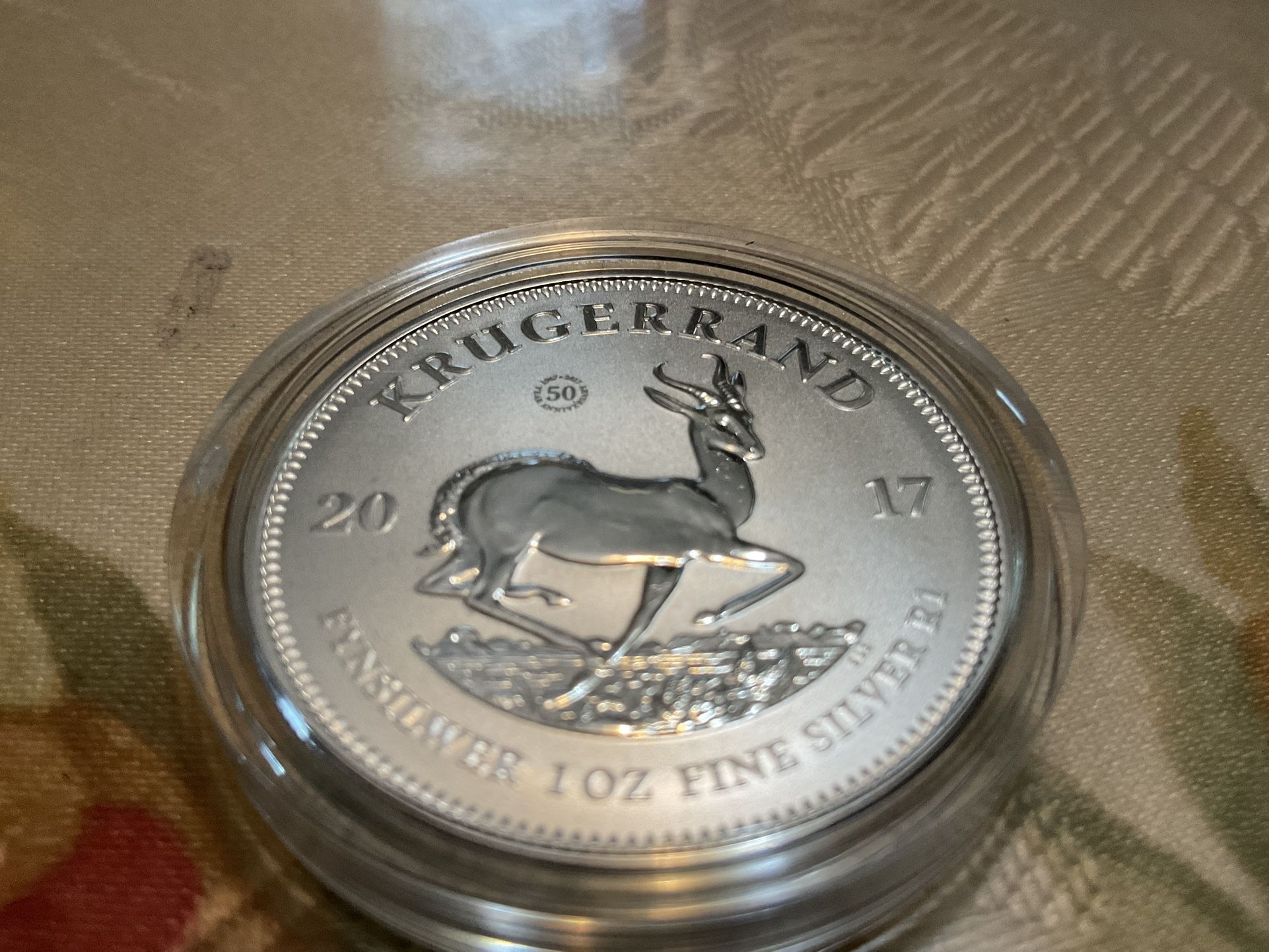 2017 Krugerrand 1oz 50th Anniversary Silver -UNC
