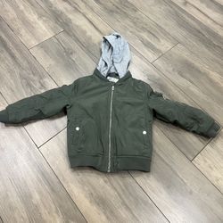 H&M Kids green Bomber Jacket With Hood 