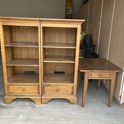 Ethan Allen Solid Wood Shelves And Side Table
