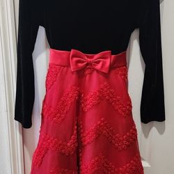 Red And Black Girls Holiday Dress Size 12
