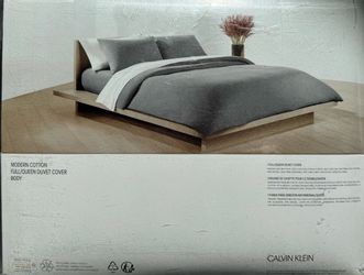 Calvin Klein Modern Cotton Modal Blend Full Queen Duvet Cover Body Charcoal LNIB