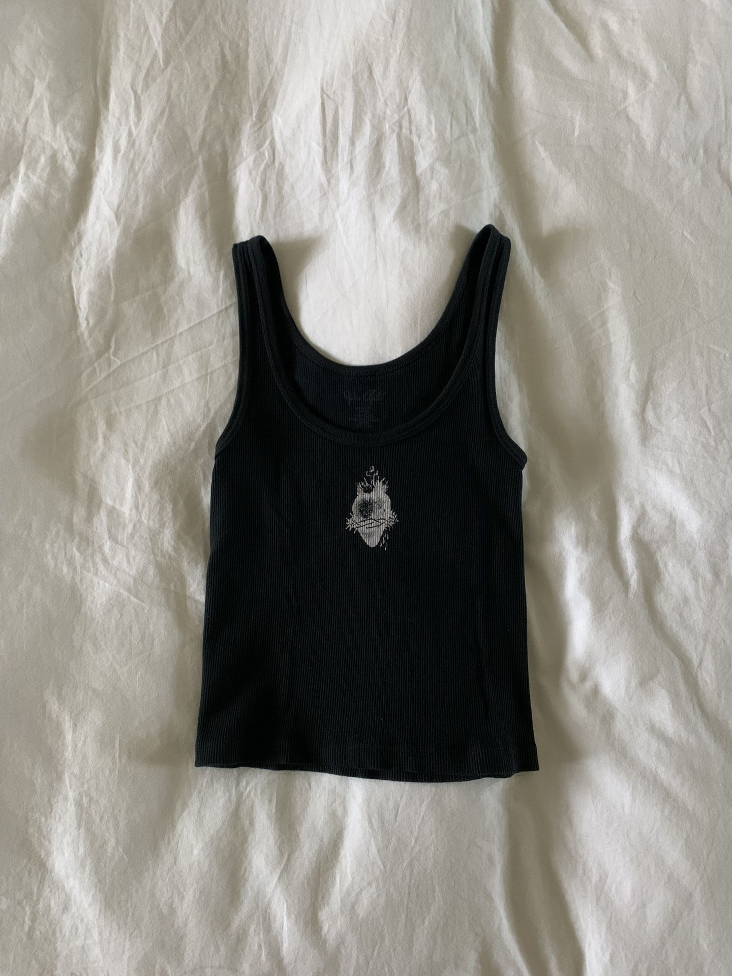 Brandy Melville Black Graphic Tank Top Shirt