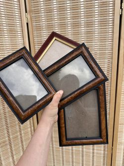 Set of 5 Vintage Wood-Look Photo Frames