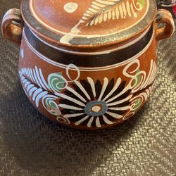 Large Antique Mexican Terracotta Food Pot 1960's