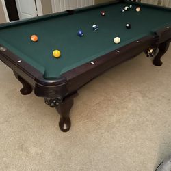 Olhausen 8’ Pool Table + Accessories