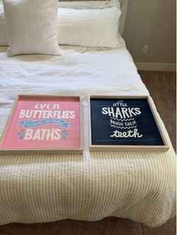 Pottery barn kids bathroom signs