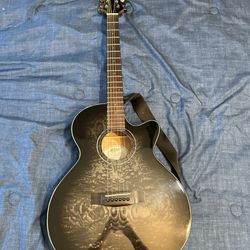 Mitchell Acoustic-Electric Midnight Black Guitar