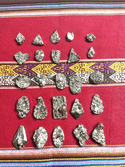 Twenty Five (25) Pieces Pyrite Stone Semiprecious Stone From Perú