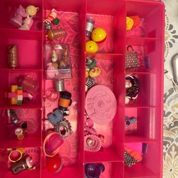 LOL DOLLS AND ACCESSORIES WITH CASE