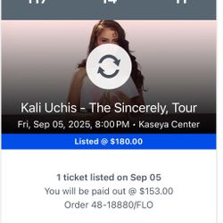 Tickets Kali Uchis $155 Each Section 107 And 117 Have 2 On Each Section 