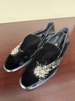 Alexander McQueen Crystal Dragonfly Embellished Velvet Loafers