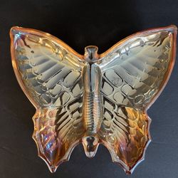 Carnival Glass Butterfly Trinket Dish