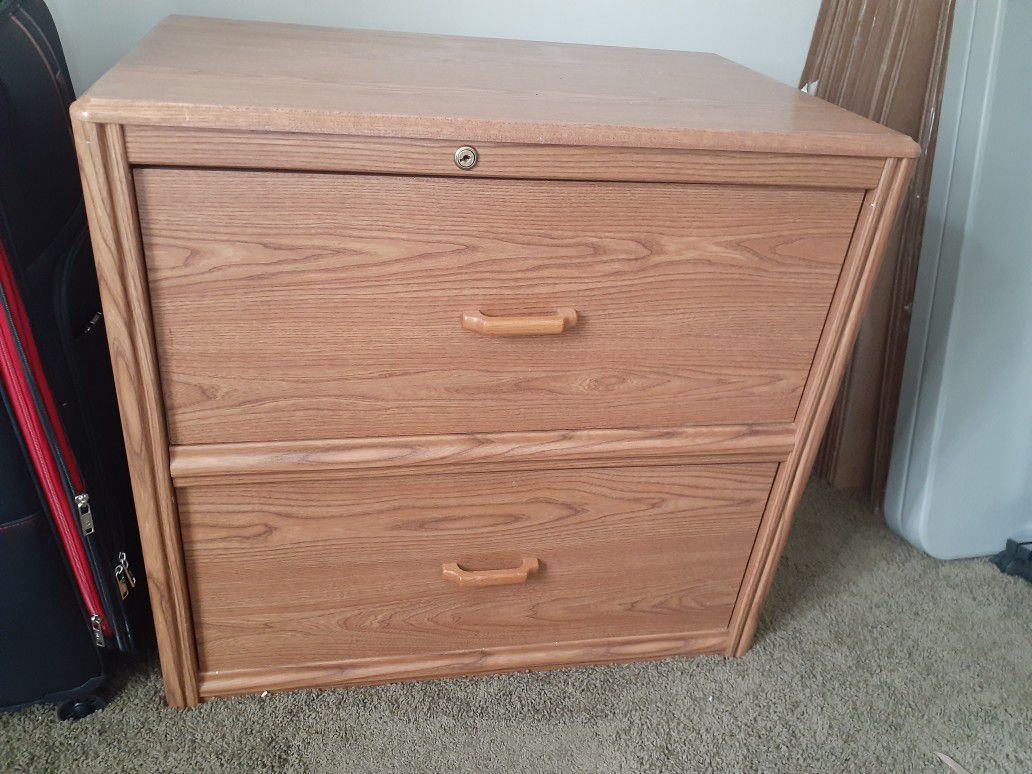 Two Drawer Filing Cabinet (Wood)