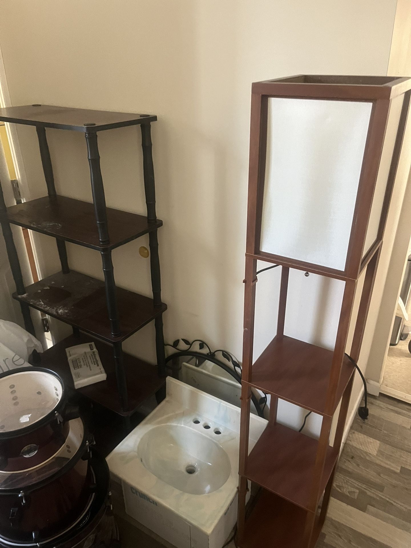 Lamp Shelf And Small Book Shelf