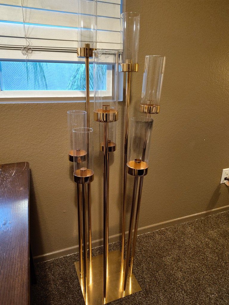 8 Arm Gold Candle Holder