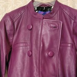 Genuine Purple Leather Jacket New with Original Tag XS MSRP $498