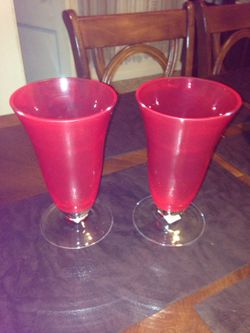 Red candle holder