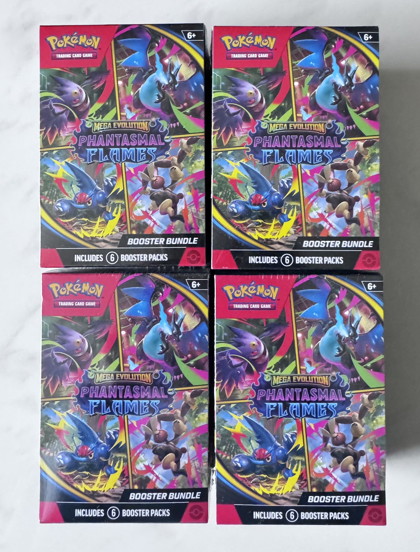 Phantasmal Flames Booster Bundle Pokemon TCG UPC Elite Box ETB Black White Prismatic Destined Surging Packs Cards Games