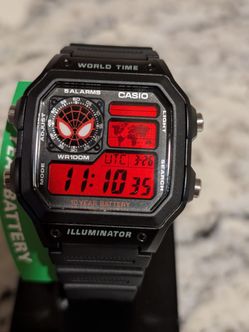 Spiderman Miles Morales Custom Casio AE1200 watch mod