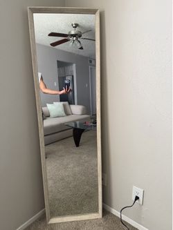 Full body mirror( white wood trim)